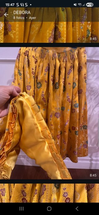 Traje de Fallera Amarillo con Flores