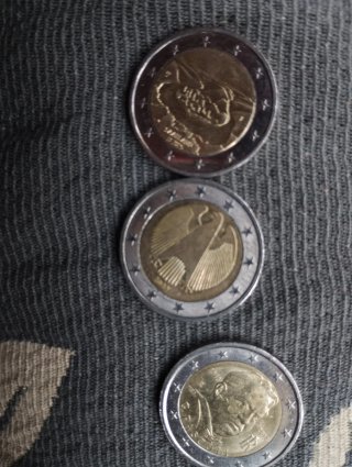 Lote 3 Monedas 2€ Alemania 2025/2023, Italia 2012