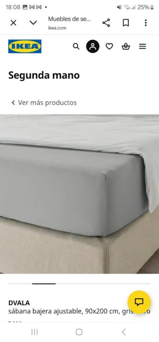 4 Sábanas Bajeras IKEA  90x200 Gris Claro DVALA