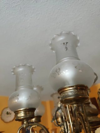 Lámpara de techo vintage 8 tulipas