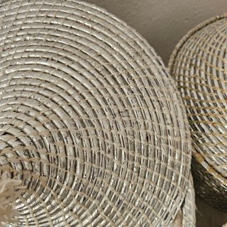 Juego 4 Cestas Decorativas Árabes Plateadas