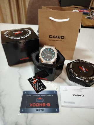 Reloj Casio G-Shock Plateado Dial Azul