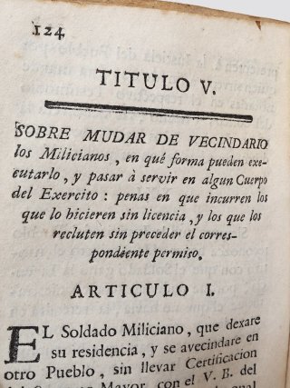 Raro Impreso militar original 1767