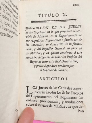 Raro Impreso militar original 1767