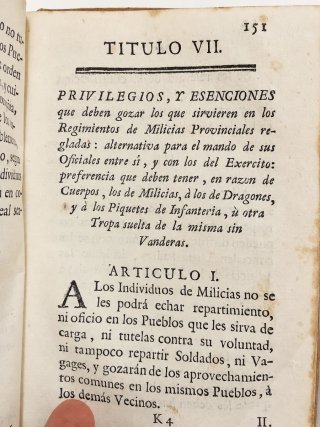 Raro Impreso militar original 1767