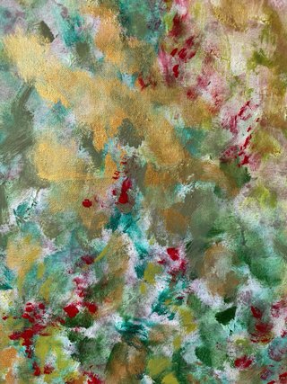 Cuadro abstracto verdes moderno (50cmx70cm)