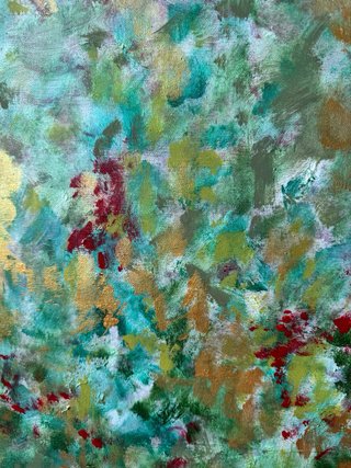 Cuadro abstracto verdes moderno (50cmx70cm)