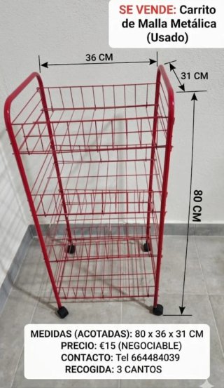 Carrito Metálico con Ruedas (Usado)