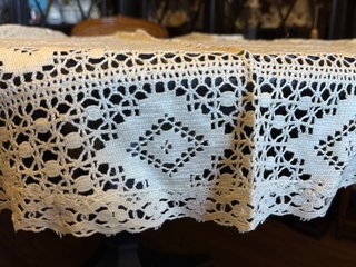 Mantel Redondo Vintage Ganchillo Beige