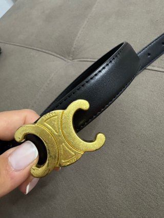 Cintura nera con fibbia oro taglia 100cm