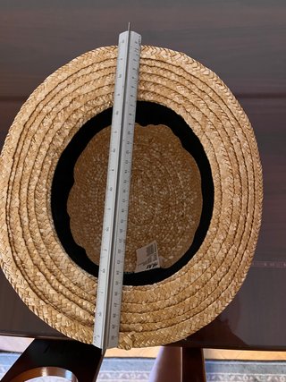 Sombrero Canotier Beige y Negro