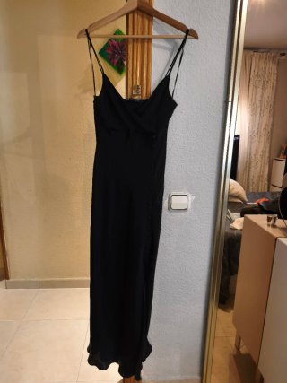 Vestido fiesta Zara negro talla M