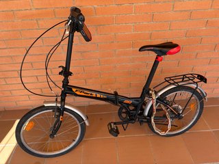 Bicicleta Plegable 20 Negra/Naranja