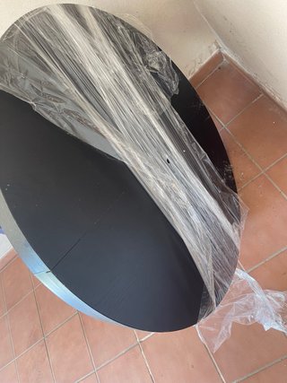 Mesa comedor redonda madera oscura IKEA BJURSTA