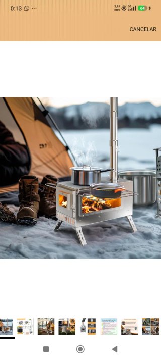 Estufa Leña Tienda Camping Metal