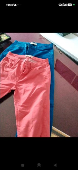 2 Pantalones Springfield Talla S Coral y Azul