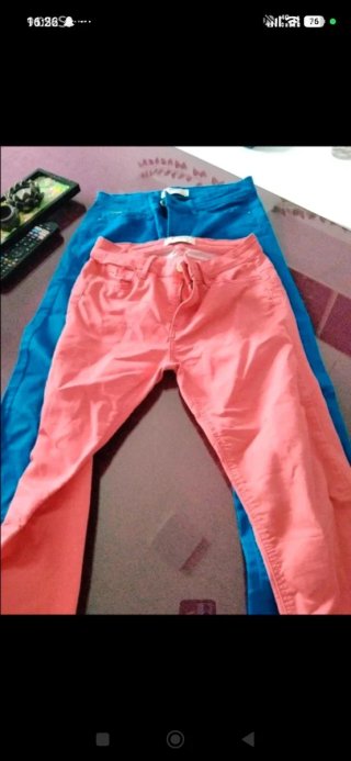 2 Pantalones Springfield Talla S Coral y Azul