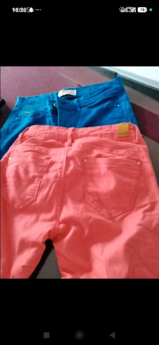 2 Pantalones Springfield Talla S Coral y Azul