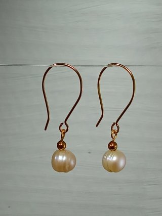 Pendientes Perlas Barrocas Rosas-Melocotón