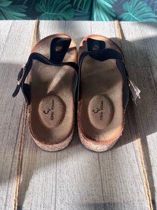 Sandalias cuña negras talla 37