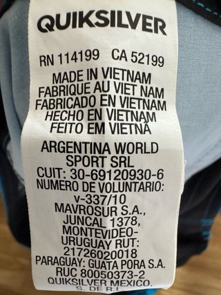 Bañador Quiksilver Talla 36/20 americana