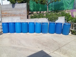 Bidón 200L Plástico Resistente Azul. 2 unidades