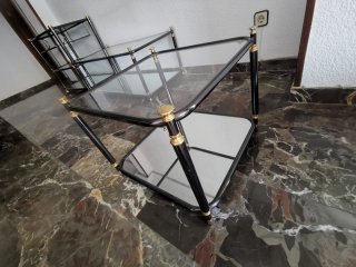 Mesa de centro salón cristal y metal
