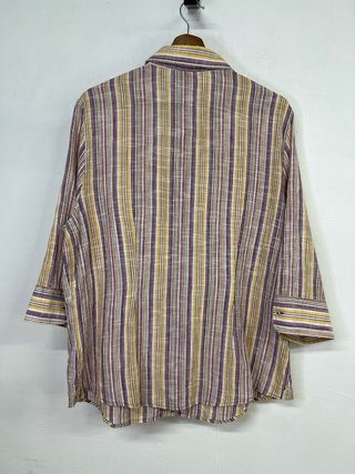 Camicia Marlboro Classics righe viola/giallo