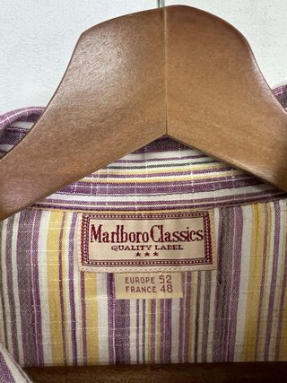 Camicia Marlboro Classics righe viola/giallo