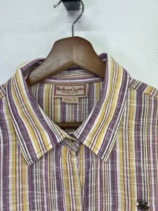 Camicia Marlboro Classics righe viola/giallo