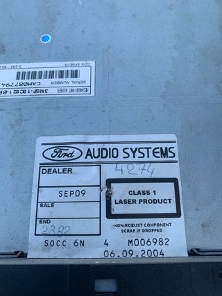 Radio CD Sony para Ford
