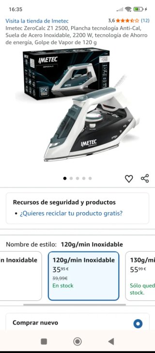 Plancha Imetec Zerocalc 2X