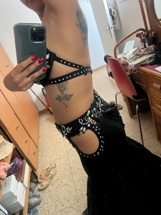 Traje Danza del Vientre Negro Adornado