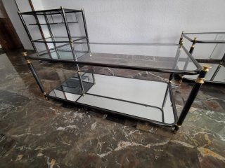 Mesa de salón baja rectangular cristal y metal
