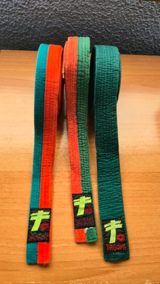 Cinturones de Judo Tagoya Verde y Naranja