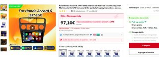 Radio Coche Honda Accord 6 1997-2002