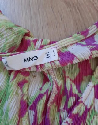 Vestido Verano Mango Verde y Rosa