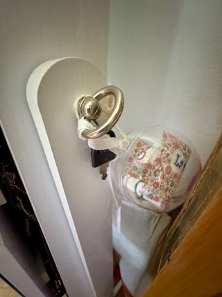 Espejo Joyero con Cerradura de madera en Blanco