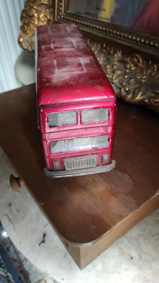 Autobús Doble de Hojalata Antiguo