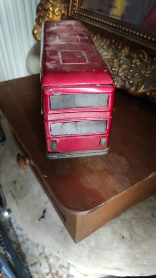 Autobús Doble de Hojalata Antiguo