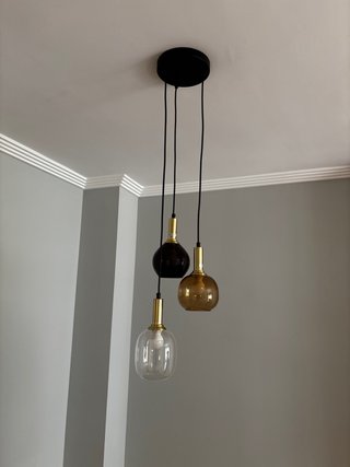 Lámpara de techo colgante cristal y metal