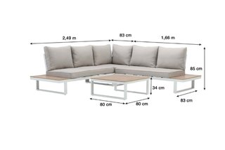 Conjunto de jardín: sofá esquinero y mesa