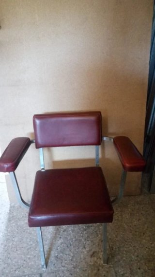 Sillones Burdeos Piel y Metal