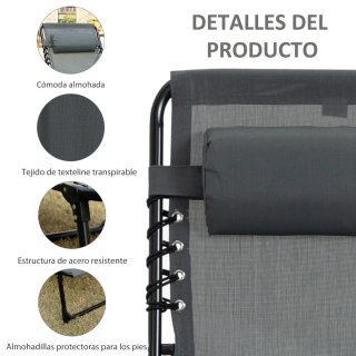 Tumbona Plegable con Respaldo Ajustable