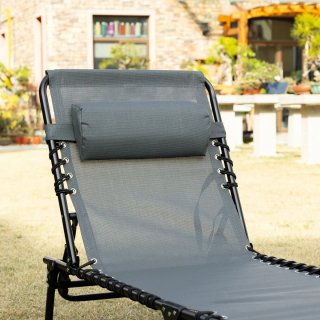 Tumbona Plegable con Respaldo Ajustable