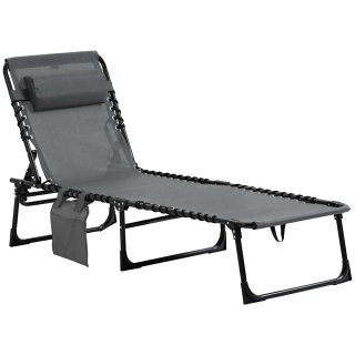 Tumbona Plegable con Respaldo Ajustable