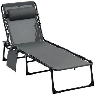 Tumbona Plegable con Respaldo Ajustable