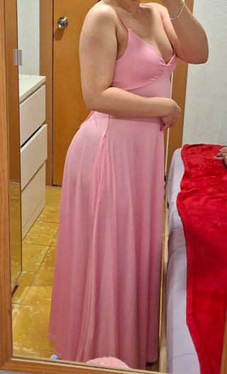 Vestido largo rosa