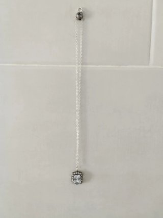 Colgante Plata Circonitas Cuadradas