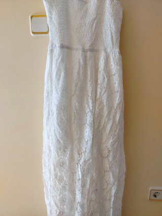 Vestido largo encaje con pantalón corto Talla S